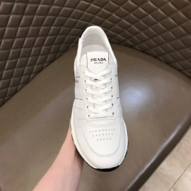 Prada White Mesh Casual Sneakers For Men 