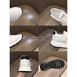 Prada White Mesh Casual Sneakers For Men 