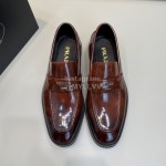 Prada New Cowhide Casual Loafers For Men Brown