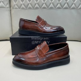 Prada New Cowhide Casual Loafers For Men Brown