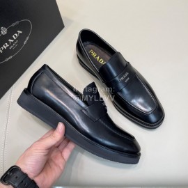 Prada New Cowhide Casual Loafers For Men Black