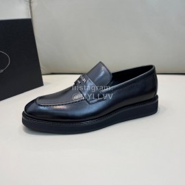 Prada New Cowhide Casual Loafers For Men Black