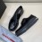 Prada Cowhide Lace Up Thick Soled Casual Shoes For Men Black