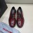 Prada Cowhide Lace Up Thick Soled Casual Shoes For Men Reddish Brown