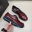 Prada Cowhide Lace Up Thick Soled Casual Shoes For Men Reddish Brown