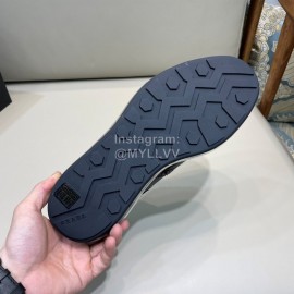 Prada Cowhide Lace Up Thick Soled Shoes For Men Black