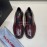 Prada Cowhide Lace Up Thick Soled Shoes For Men Reddish Brown