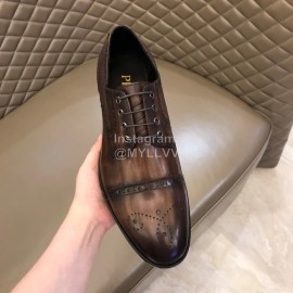 Prada Cowhide Casual Lace Up Business Shoes For Men Coffee