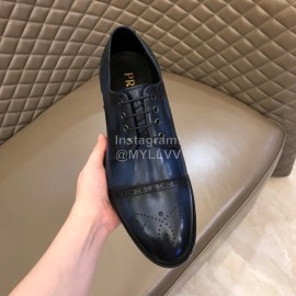 Prada Cowhide Casual Lace Up Business Shoes For Men Blue