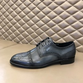 Prada Cowhide Casual Lace Up Business Shoes For Men Gray