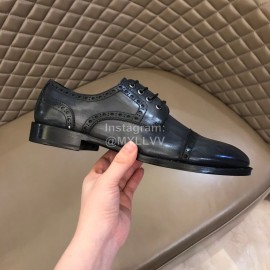 Prada Cowhide Casual Lace Up Business Shoes For Men Gray