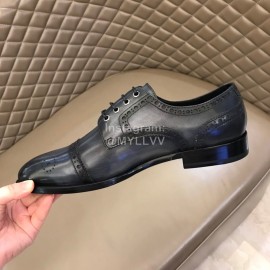 Prada Cowhide Casual Lace Up Business Shoes For Men Gray