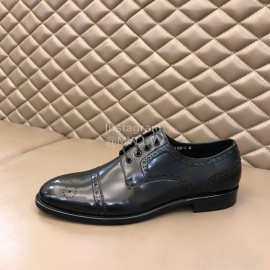 Prada Cowhide Casual Lace Up Business Shoes For Men Black