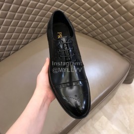 Prada Cowhide Casual Lace Up Business Shoes For Men Black