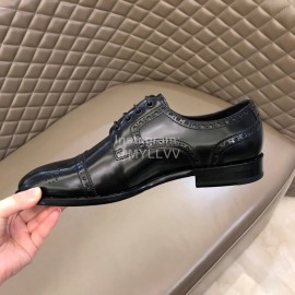 Prada Cowhide Casual Lace Up Business Shoes For Men Black