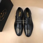 Prada Black Cowhide Casual Lace Up Business Shoes For Men 