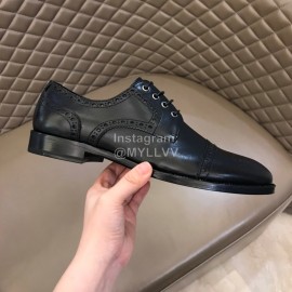 Prada Black Cowhide Casual Lace Up Business Shoes For Men 