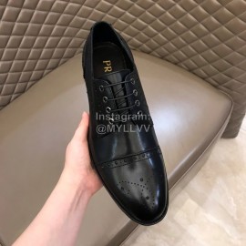 Prada Black Cowhide Casual Lace Up Business Shoes For Men 