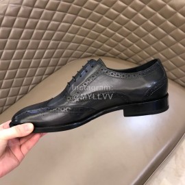 Prada Cowhide Lace Up Business Shoes For Men Gray