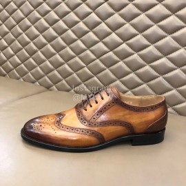 Prada Cowhide Lace Up Business Shoes For Men Brown