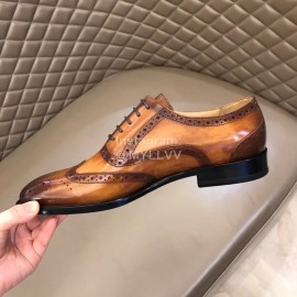 Prada Cowhide Lace Up Business Shoes For Men Brown