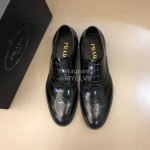 Prada Cowhide Lace Up Business Shoes For Men Black