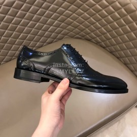 Prada Cowhide Lace Up Business Shoes For Men Black