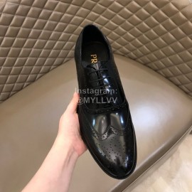 Prada Cowhide Lace Up Business Shoes For Men Black