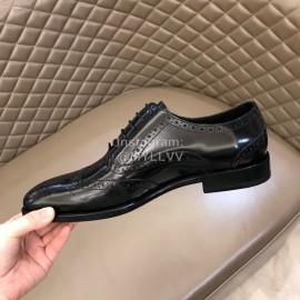 Prada Cowhide Lace Up Business Shoes For Men Black