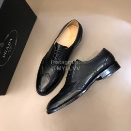 Prada Black Cowhide Lace Up Business Shoes For Men 