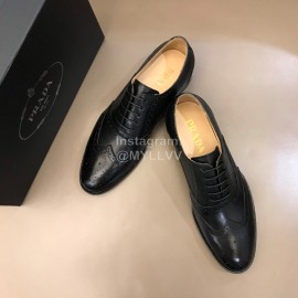 Prada Black Cowhide Lace Up Business Shoes For Men 
