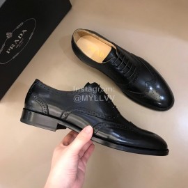 Prada Black Cowhide Lace Up Business Shoes For Men 