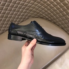 Prada Black Cowhide Lace Up Business Shoes For Men 
