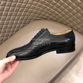 Prada Black Cowhide Lace Up Business Shoes For Men 