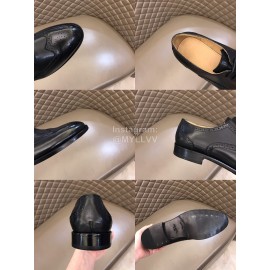 Prada Black Cowhide Lace Up Business Shoes For Men 