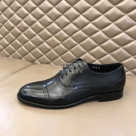 Prada Fashion Cowhide Lace Up Business Shoes For Men Black