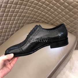 Prada Fashion Cowhide Lace Up Business Shoes For Men Black