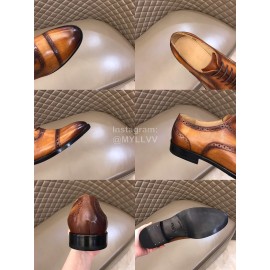 Prada Fashion Cowhide Lace Up Business Shoes For Men Brown