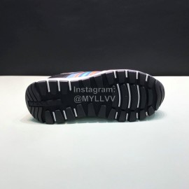 Prada Cowhide Mesh Casual Sneakers For Men Blue