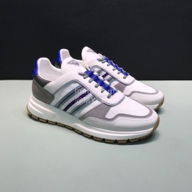 Prada Cowhide Mesh Casual Sneakers For Men White