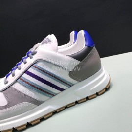 Prada Cowhide Mesh Casual Sneakers For Men White