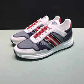 Prada Cowhide Mesh Casual Sneakers For Men Gray