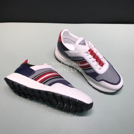 Prada Cowhide Mesh Casual Sneakers For Men Gray