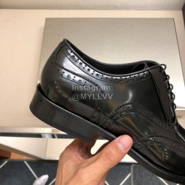 Prada Black Calf Leather Lace Up Business Shoes For Men 