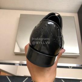 Prada Black Calf Leather Lace Up Business Shoes For Men 