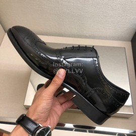 Prada Black Calf Leather Lace Up Business Shoes For Men 