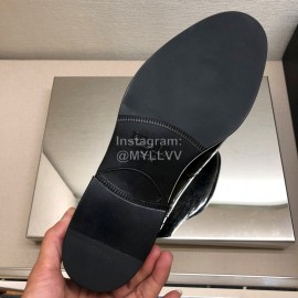 Prada Black Calf Leather Lace Up Business Shoes For Men 