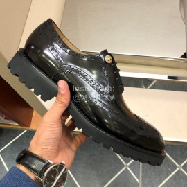 Prada Black Calf Leather Lace Up Casual Business Shoes For Men 