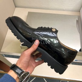 Prada Black Calf Leather Lace Up Casual Business Shoes For Men 