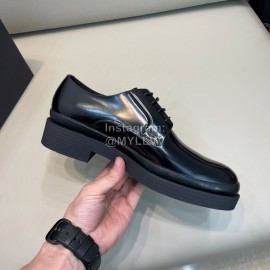 Prada Cowhide Lace Up Casual Business Shoes For Men Black